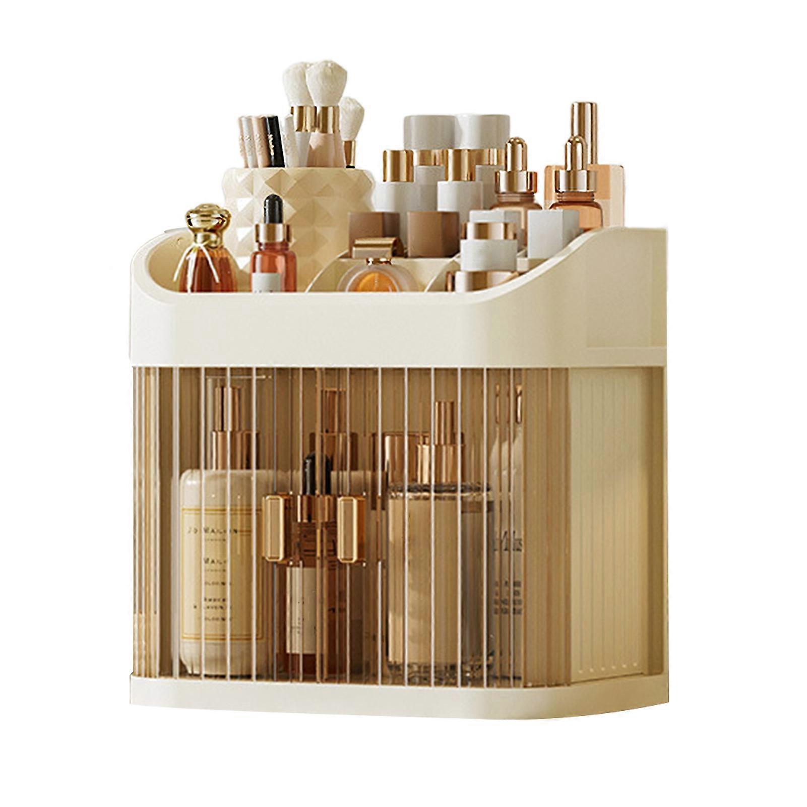 Makeup Storage Box Large Capacity with Transparent Door 2/3 Layer Multi Compartments Bedroom Desktop Cosmetic Organizer Cosmetics Display Case