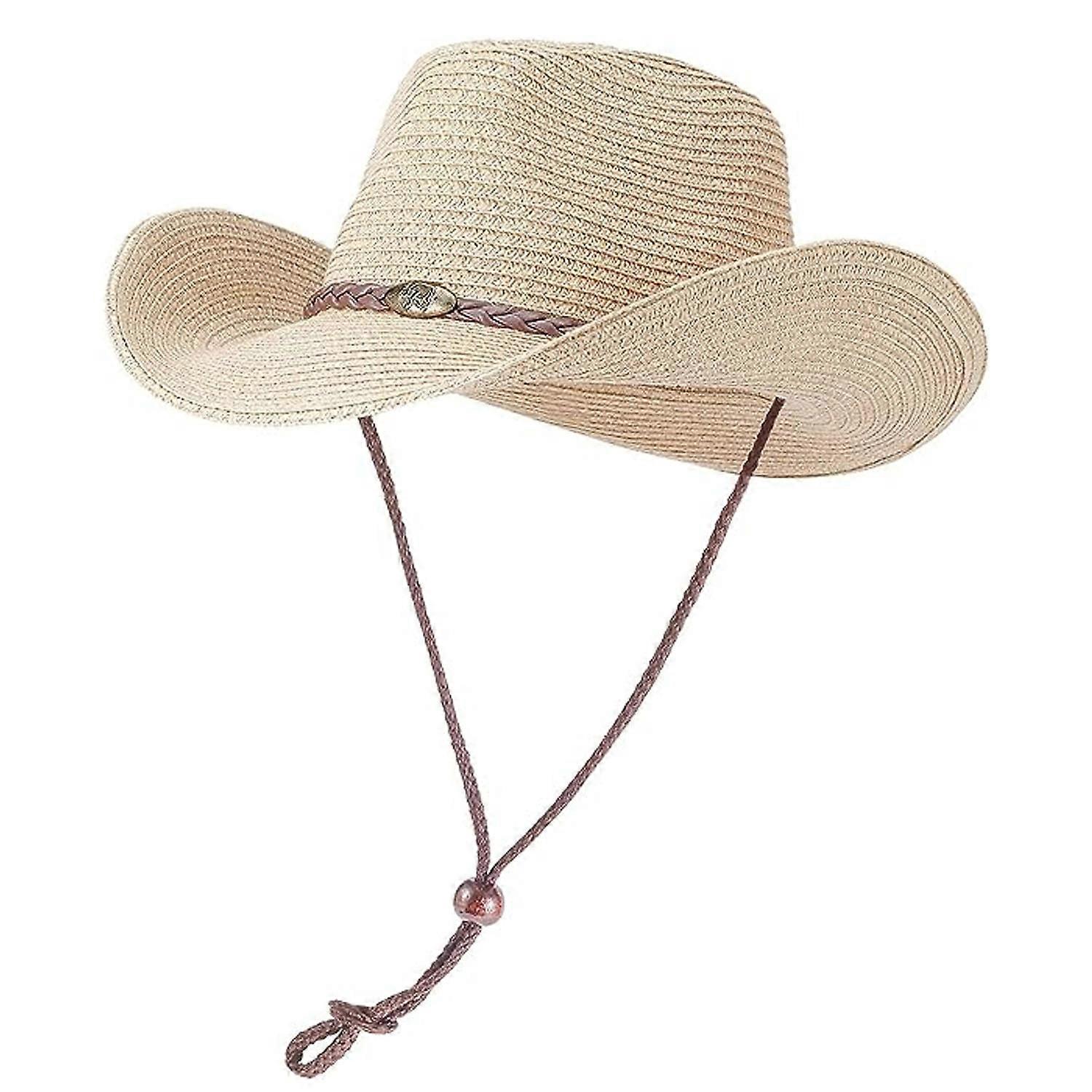 Beige cowboy straw hat