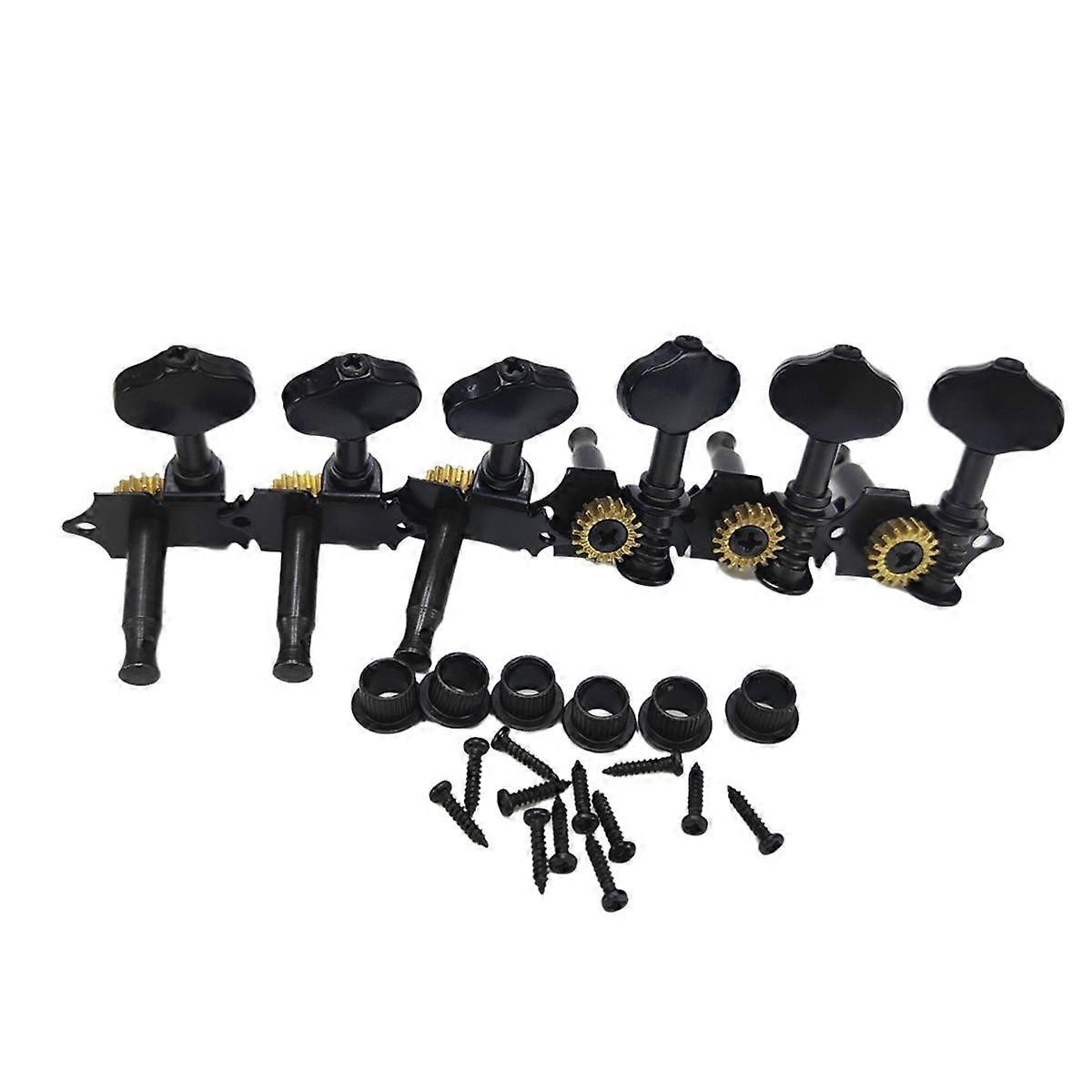 Acoustic Guitar String Tuning Pegs Kit with Screw Ferrule Universal Tuners Open Tuning Standard Accessories Gold