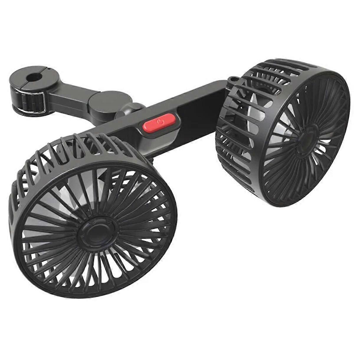 Car Fan, Back Seat USB Cooling Fan, Rotating Strong Wind Portable USB Fan, Adjustable Clip Electric