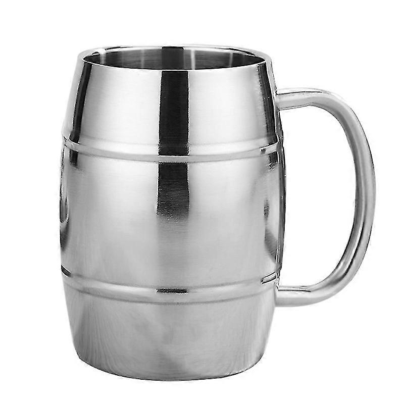 1pc Double Layer Water Mug Stainless Steel Beer Jar Portable Party Cup