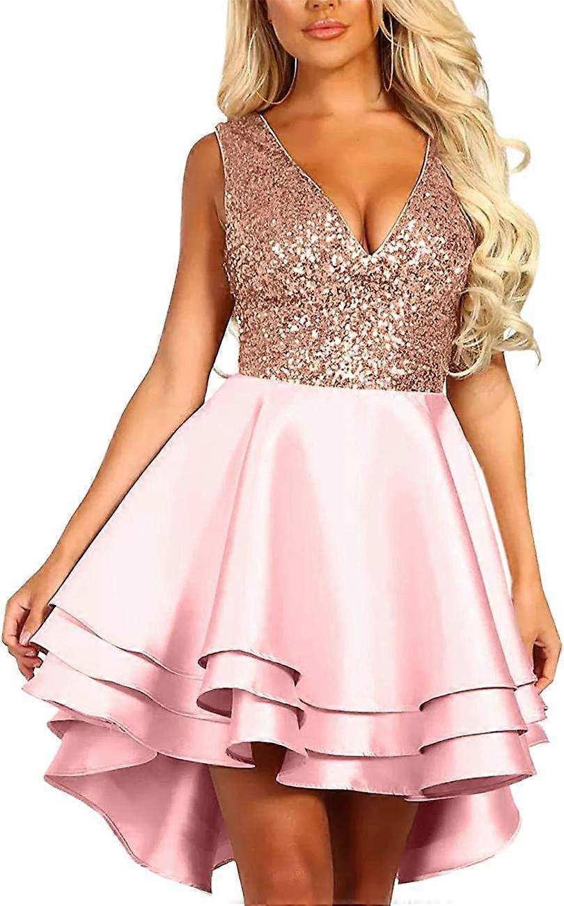 Abito A Trapezio Con Glitter E Scollo A V Per Le Donne