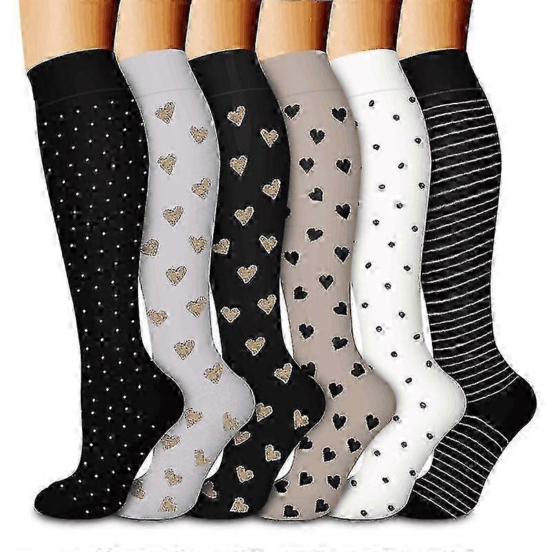 Compression Socks for Women and Men 6 Pairs, Best Support for Running