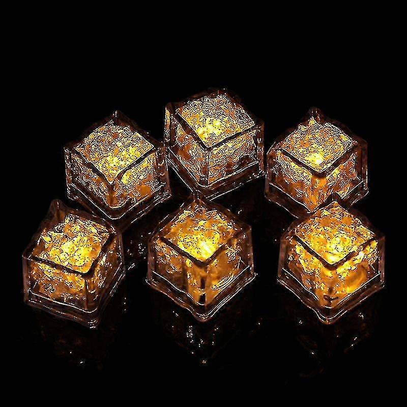Light Up Ice Cubes, 12 Pack Multi Color Led Ice Cubes, Reusable Glowing Flashing Ice Cube For Club Bar Party
