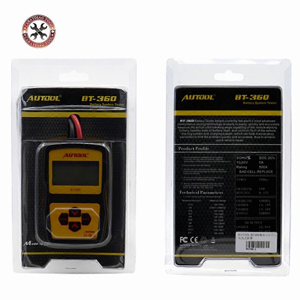 BT360 12V Auto Battery Tester Car Battery Analyzer Multi-Language Diagnostic Tool Charging Starting Tester