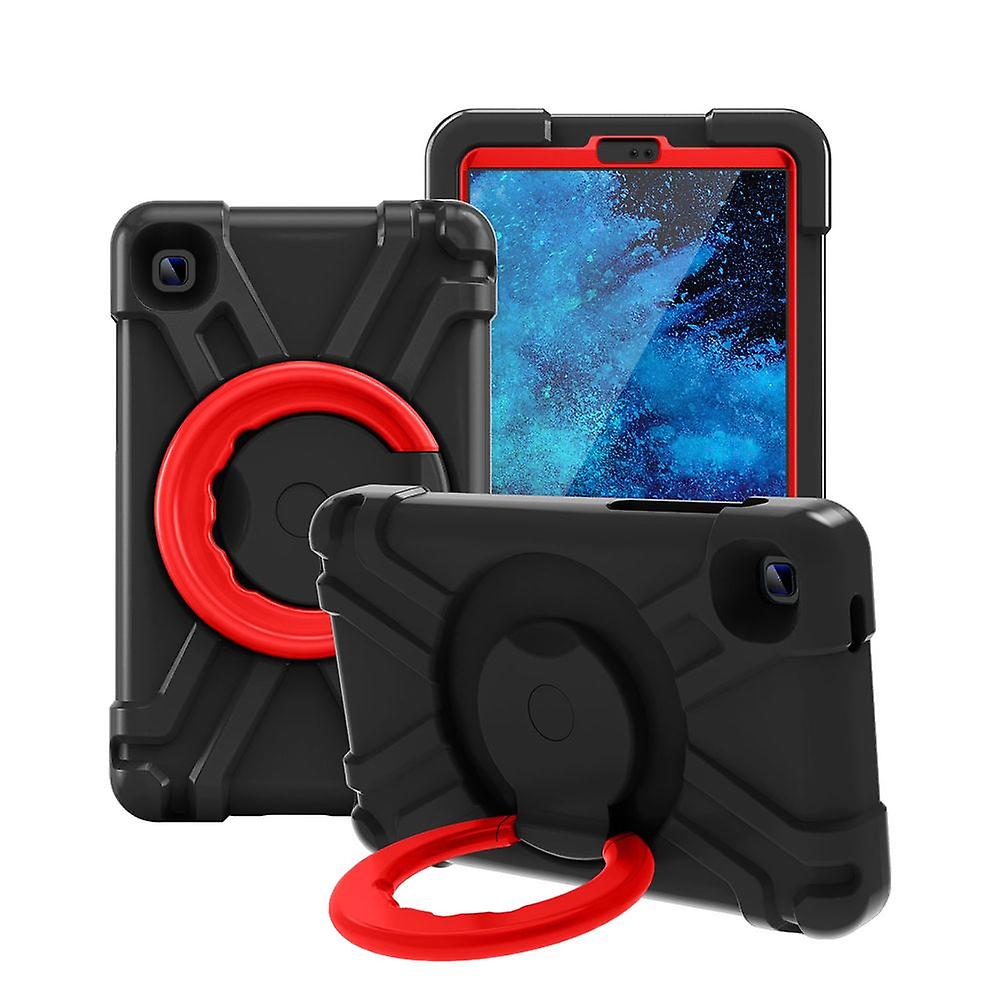 For Samsung Galaxy Tab A7 Lite 2021 8.7 Stand-Up Outdoor Hybrid Black/Red 360 Degree with Retaining Ring Tablet Case Cases Cover Case Protector Rugged