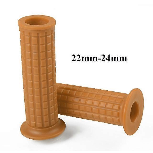 2PCS Universal Motorcycle Retro Cafe Racer Rubber Anti-Skid Handlebar Handle Bar Vintage Motorbike Scooter Motocross Hand Grips