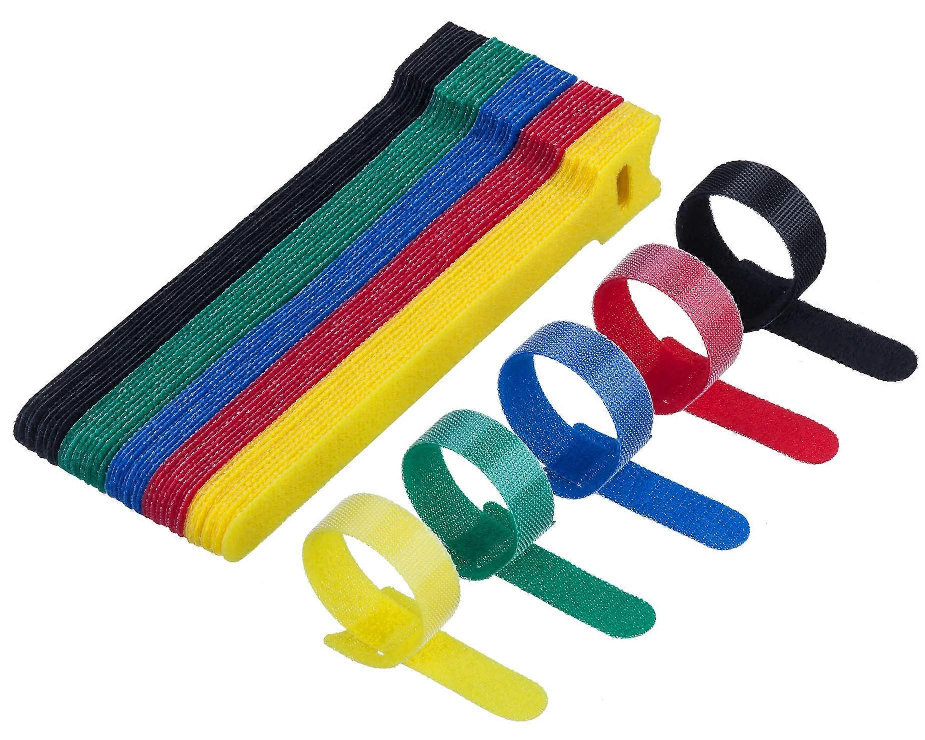 50pcs /100pcs Reusable Cable Straps Wire Ties - Cable Management Reusable Cord Organizer Cable Ties, Fastening Hook and Loop Wire wrap Management 6 In