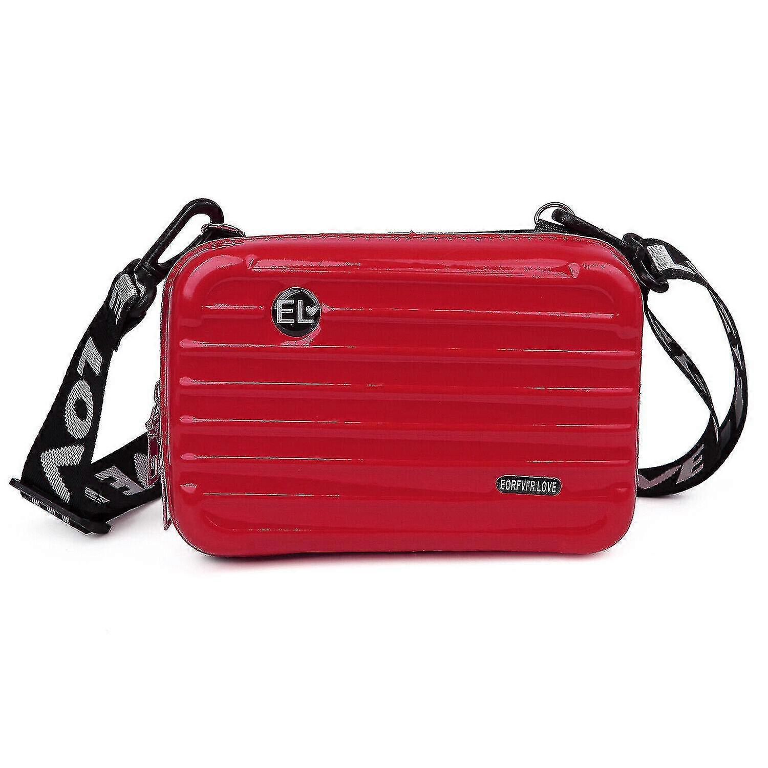 Hard Shell kosmetisk väska, kvinnor mini resväska form crossbody väskor hållbar pu