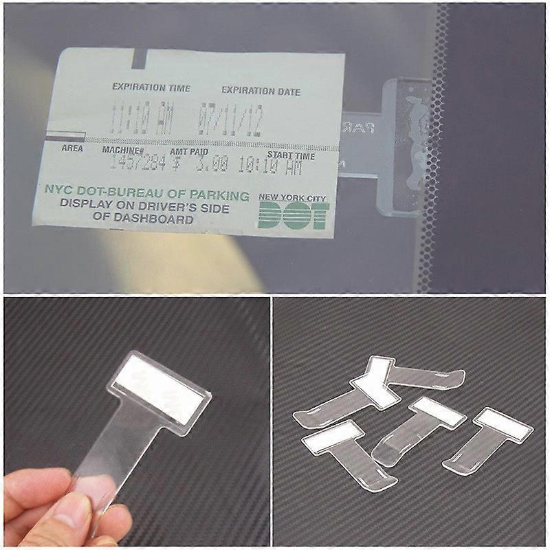 5Pcs parking ticket holder parking ticket holder plastic stick-on clear timing ticket holder