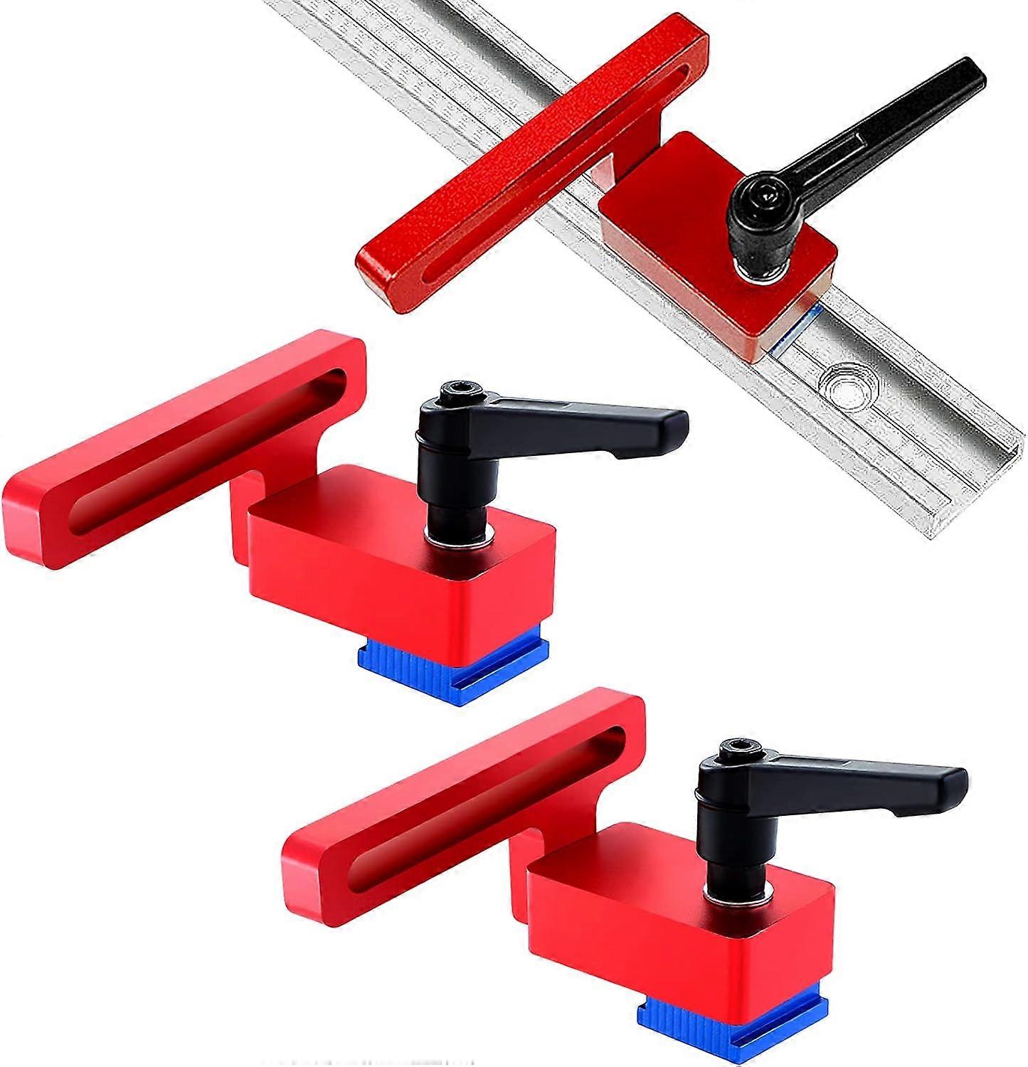 2 Pieces 30 Type Miter Track Stop, T-Slot Attachment Miter Track Stop, T-Track Stop, Aluminum Alloy Miter Track Woodworking Tool Miter Track Stop T-Tr