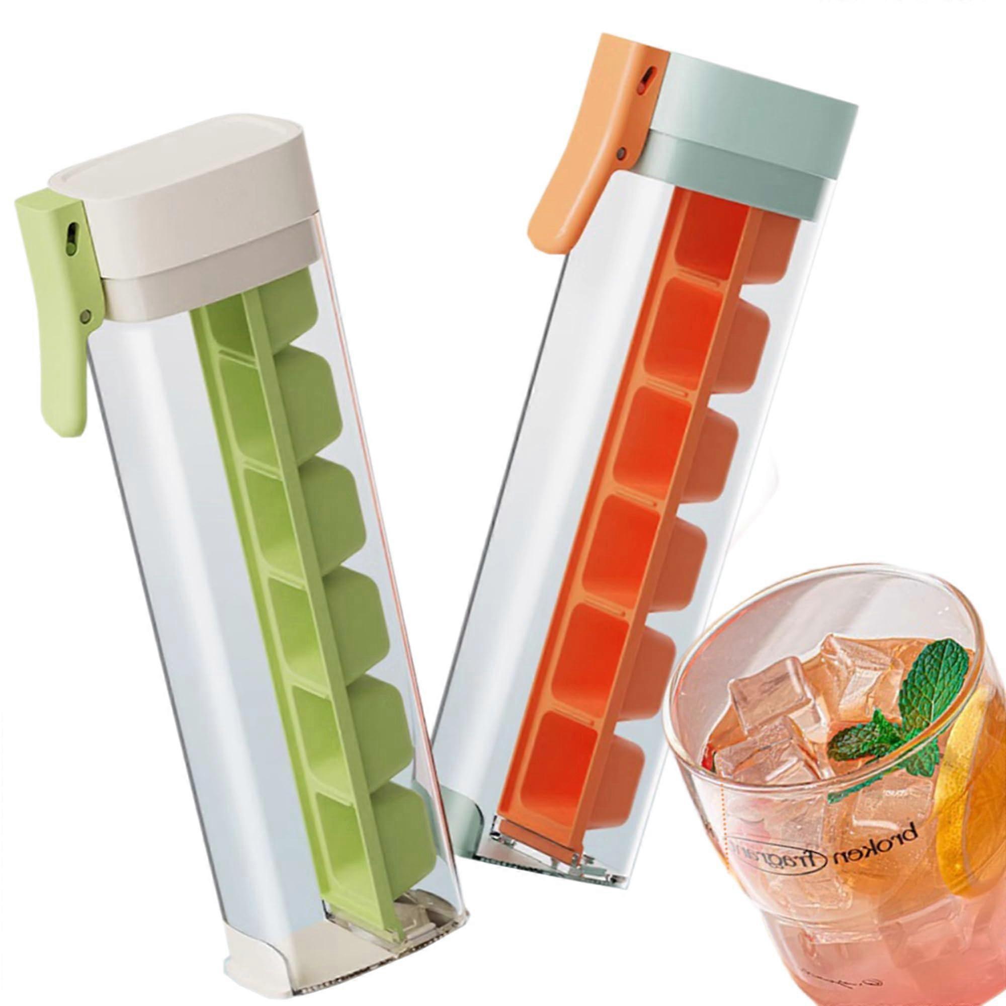 2024 New Ice Cube Tray 6 Compartments Ice Cubes, Pressed Ice Cube Tray for Cooling Beverages, One Hand De-Icing and Pressed Ice Tray Mold, BPA Free -G