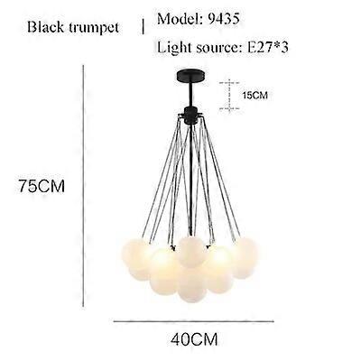 nordisk frostet glas kugle lysekrone til spisestue dekoration guld sort boble LED vedhæng lampe