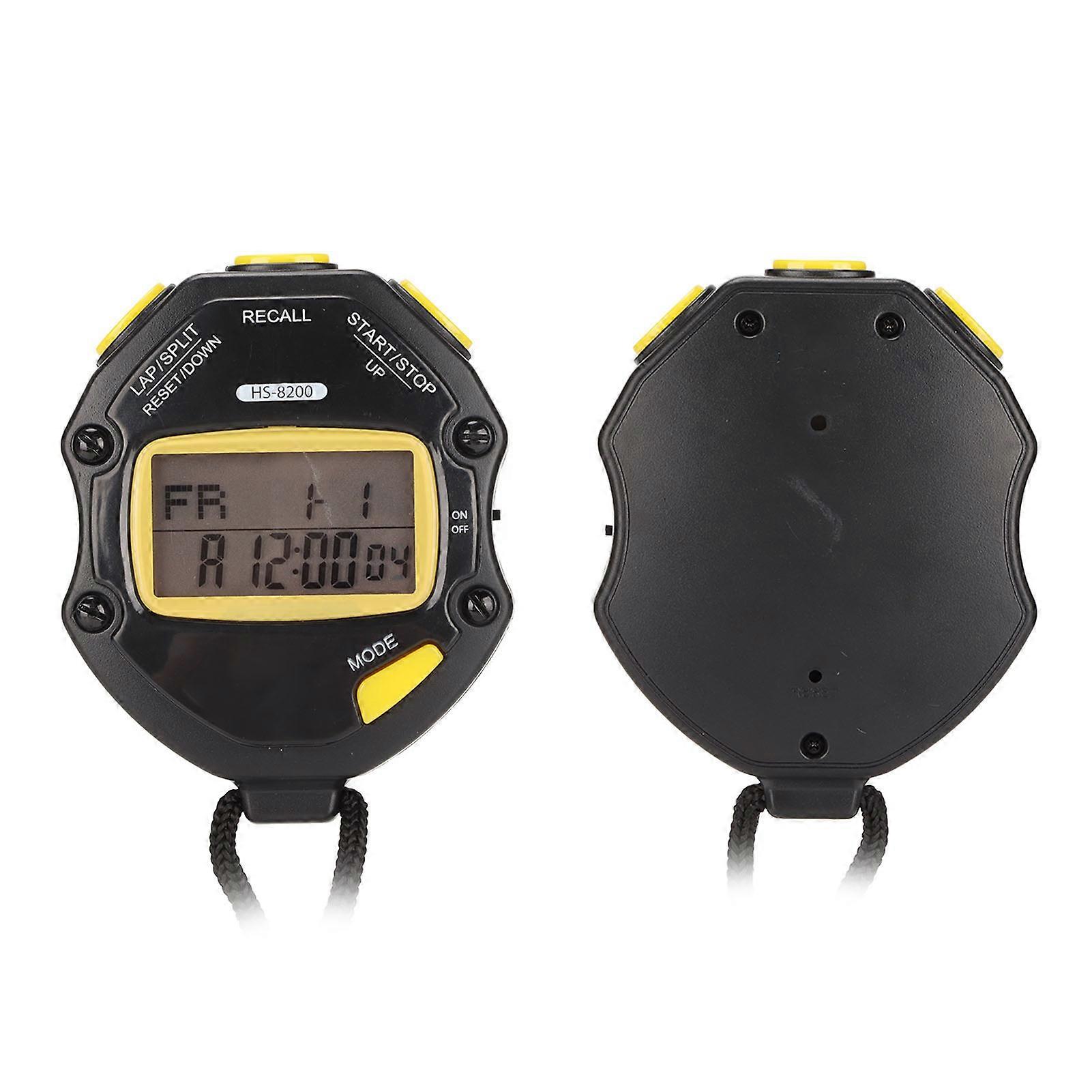 Electronic Stopwatch 2 Line Display 20 Lap Memory Digital Sports Stopwatch with Countdown Timer Clock and Alarm Function