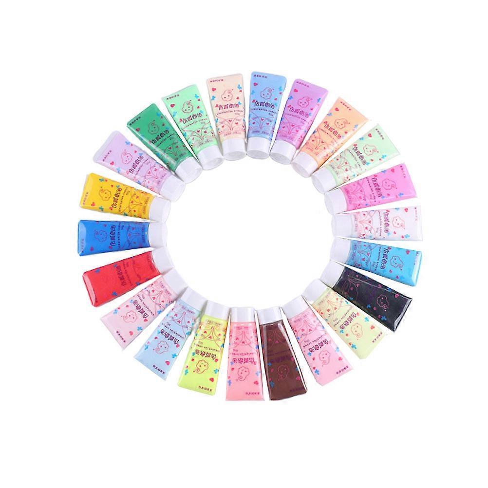 22 Pcs Simulation Cream Glue Colors Kawaii 3D Pattern Making DIY Cream Glue for Phone Cases (50ml)