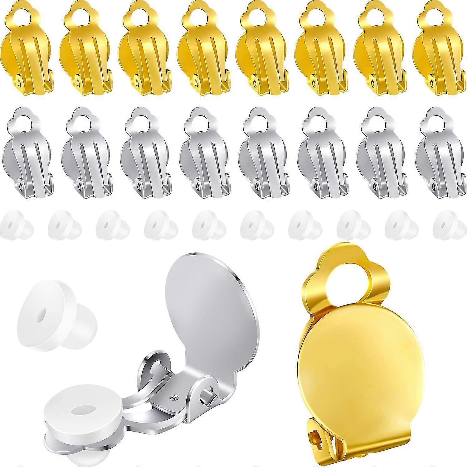 Round Flat Backs Findings Set, Earring Clips, Earring Findings 250pcs