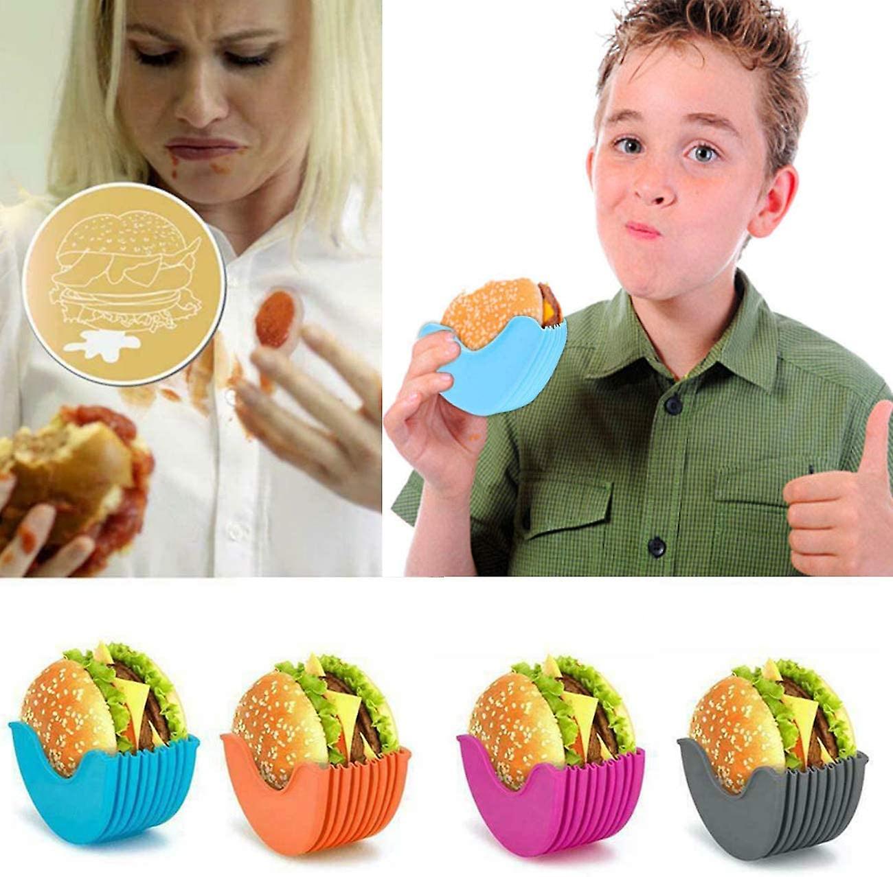 Clips à Hamburger En Silicone Réutilisables - Lot De 3, Lavables, Pour Burgers, Sandwiches, Beignets - 9