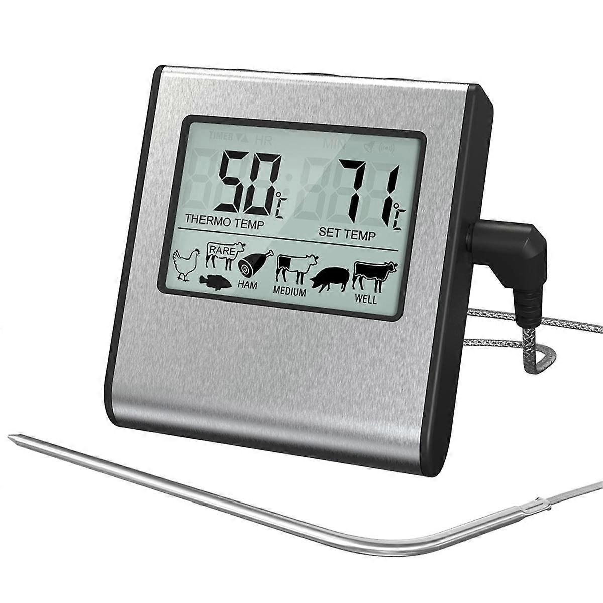 Digital Meat Thermometer with Probe for Cooking LCD Display Food Electronic Temperaturemeter for Grill, Kitchen Use