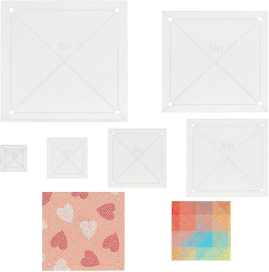 6Pcs Quilting Acrylic Template Set 1-6 Inch Square Quilting Templates Non-Slip Acrylic Quilt Templates Quilting Precision Tools for DIY Quilting Craft