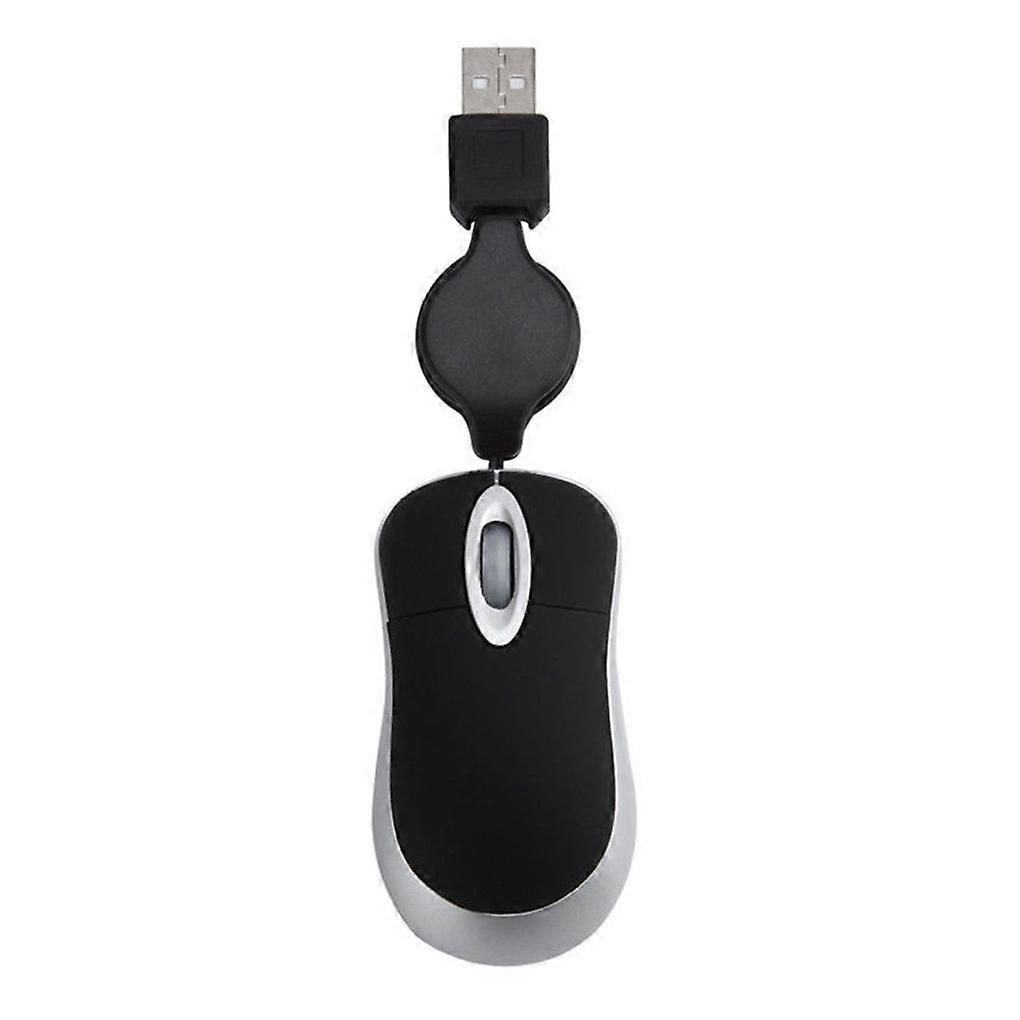 Universal Mini Retractable Mouse Portable 1600DPI USB Optical Mini Wired MouseErgonomics Home Office Mice for Computer PC Laptop Mice & Trackballs