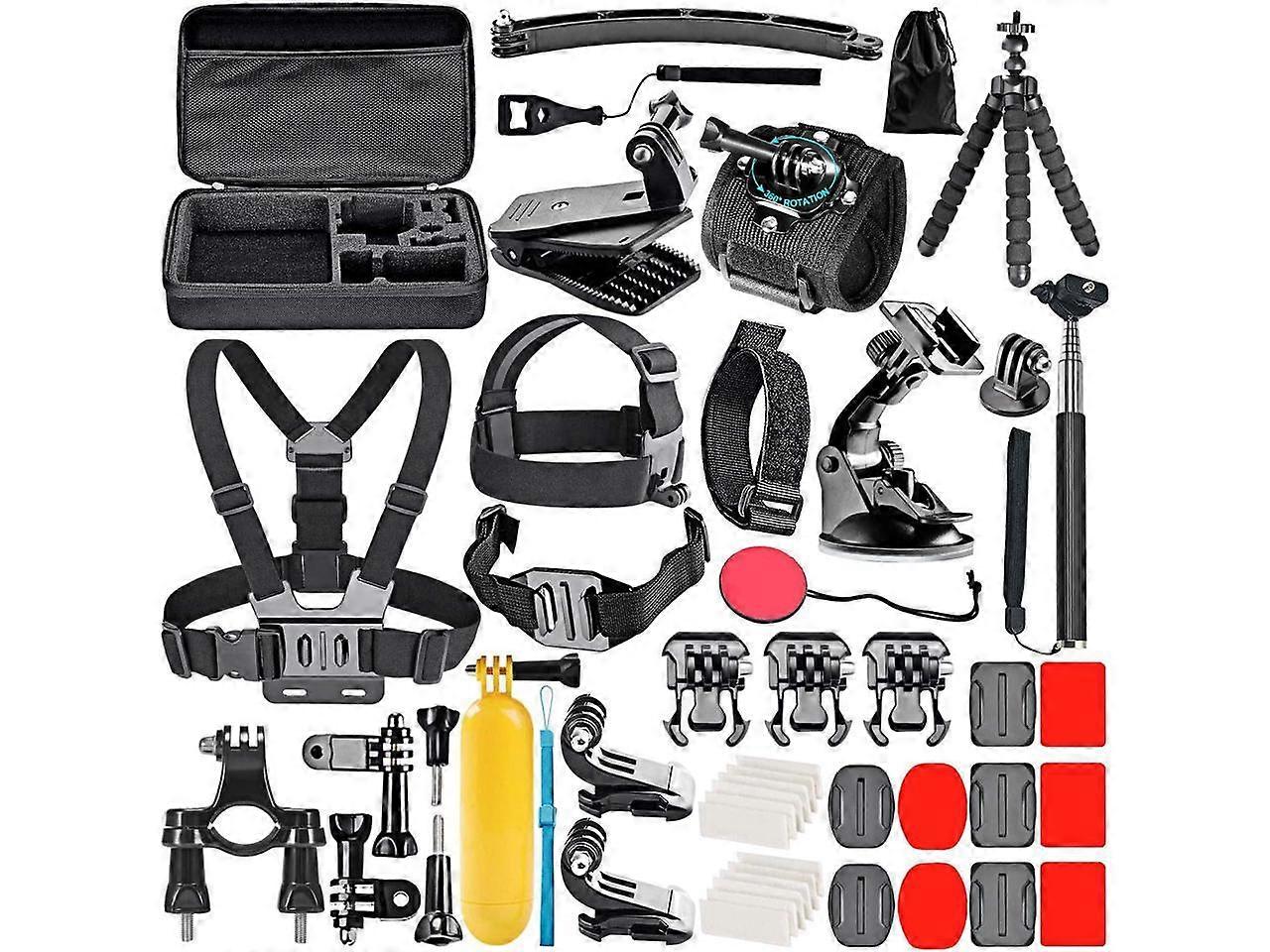 50 in 1 Action Camera Accessory Kit Compatible with GoPro Hero 11 10 9 8 7 6 5 4 GoPro Max GoPro Fusion Insta360 DJI Osmo Action Action 2 AKASO, and m
