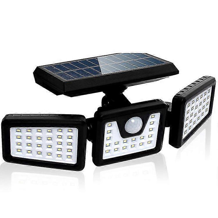 Solar Security Lights, 3 Head Motion Sensor Lights Adjustable 70led