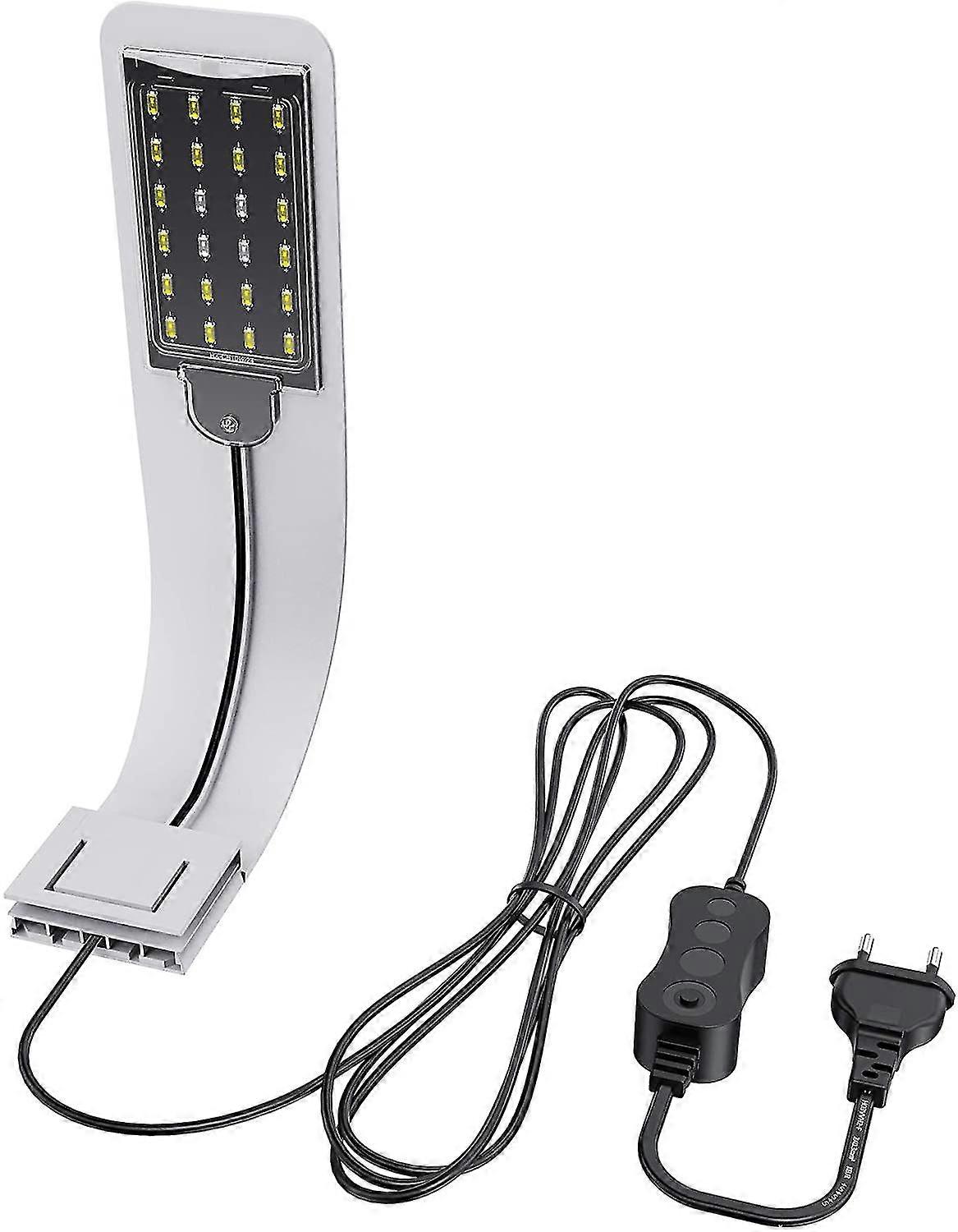 Ultra-small Led Lamp For Small Aquariums, Mini Aquarium Clip Lights, With 24 White Leds, For 30-40cm Aquariums, 10w (black)