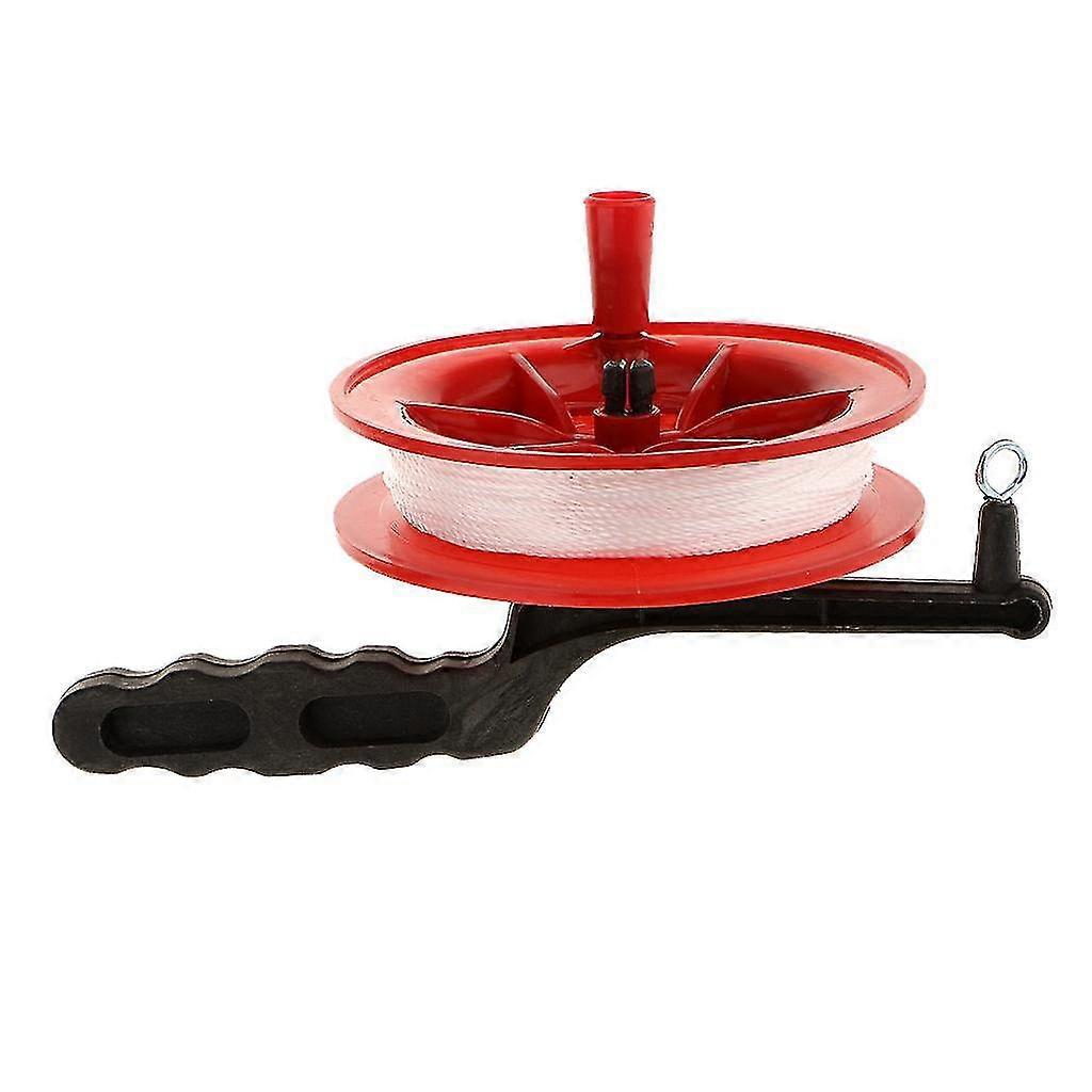 Red Fire Kite Tool Grip Reel Winder Wheel Handle Twisted String 30m Dia.10cm
