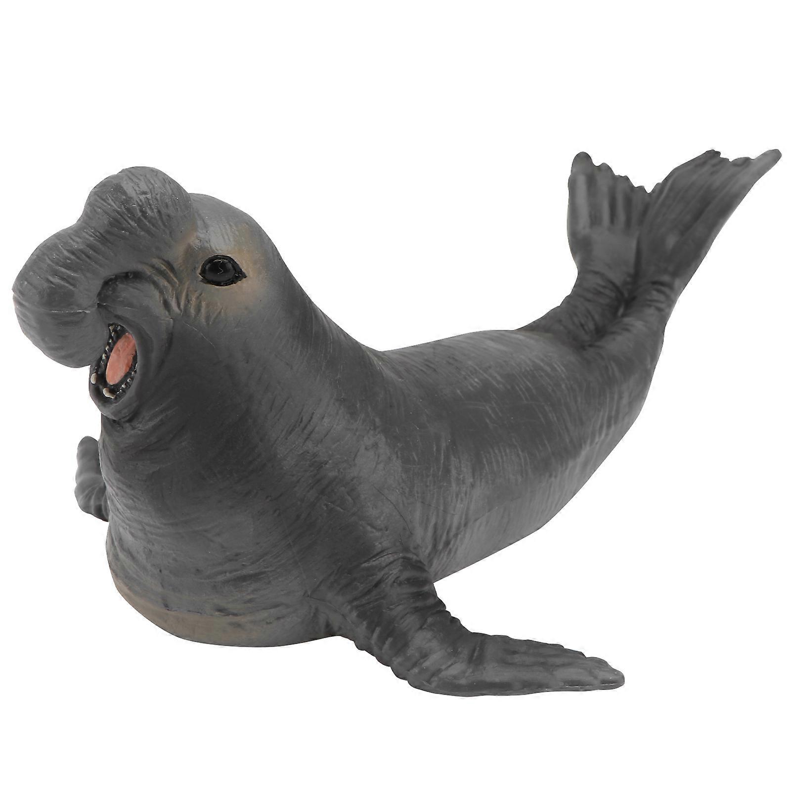 1pc Simulation Animal Model Elephant Seal Children's Edcational Toy (Dark Gray)