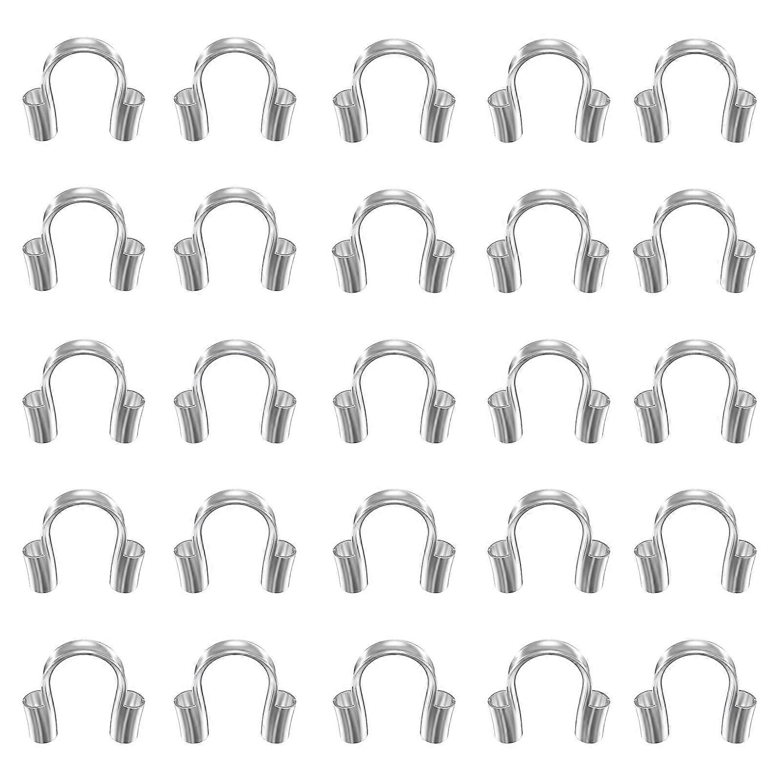 200Pcs Wire Guardian U-Shape Wire Thread Guard Copper Loops Protector DIY Jewelry Making Accessories