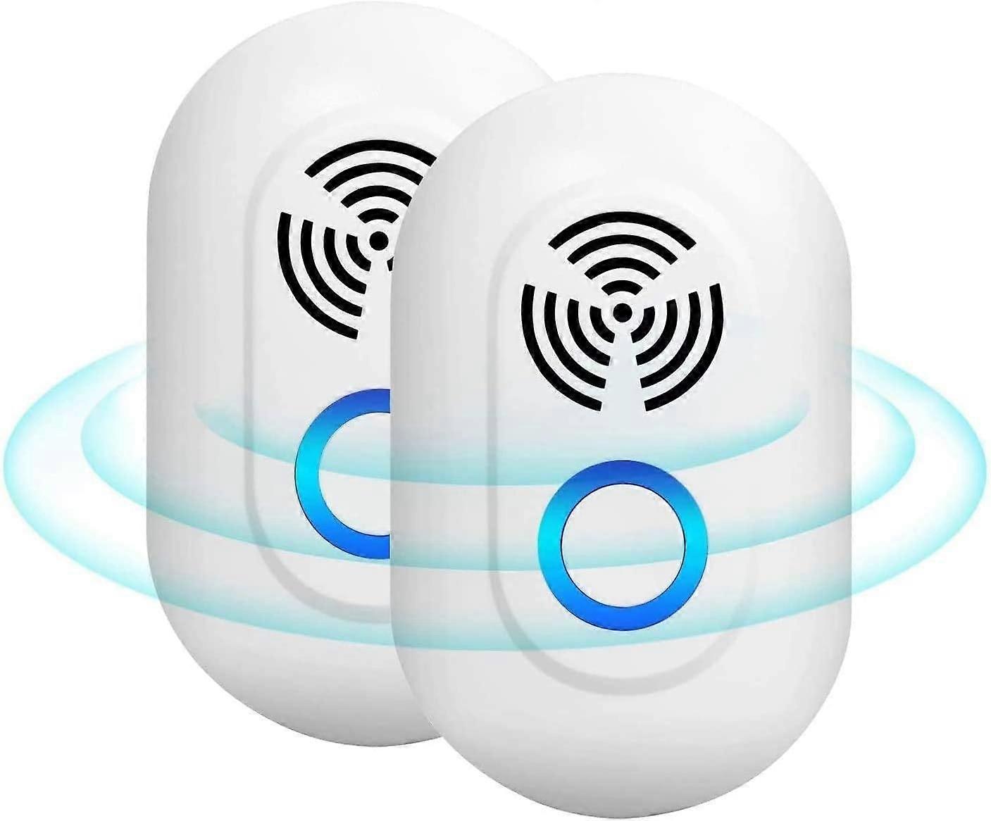 2 pakke elektrisk ultralyd repeller for fluer,, edderkopper, maur, rotter og mus, Super Powe