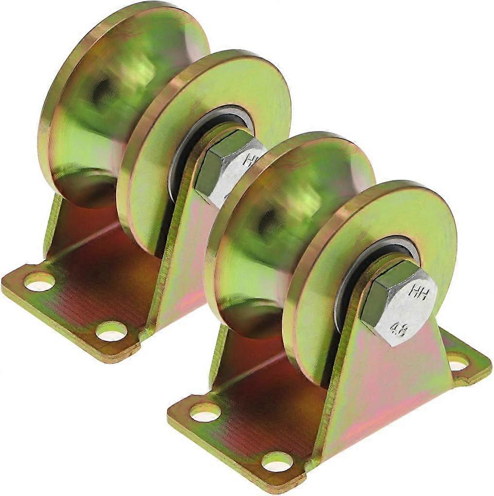 2 قطع U الأخدود بوابة عجلة، بوابة عجلة الأسطوانة، انزلاق عجلات بوابة 50MM للمسار مقلوب، Industria