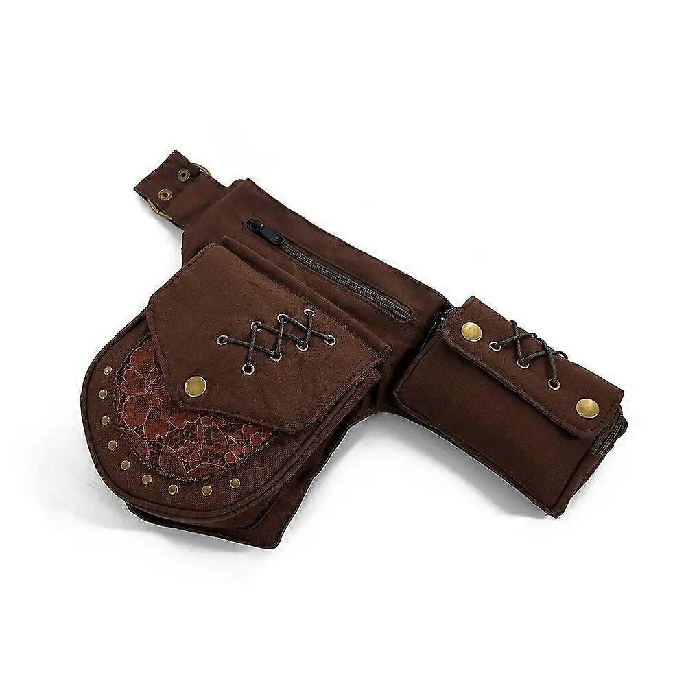 Retro Metal Men's And Women's Waist Bag Purse Multifunctional Mobile Phone Storage Bag Chest Bag Pochete Belt Bag Waist Pack