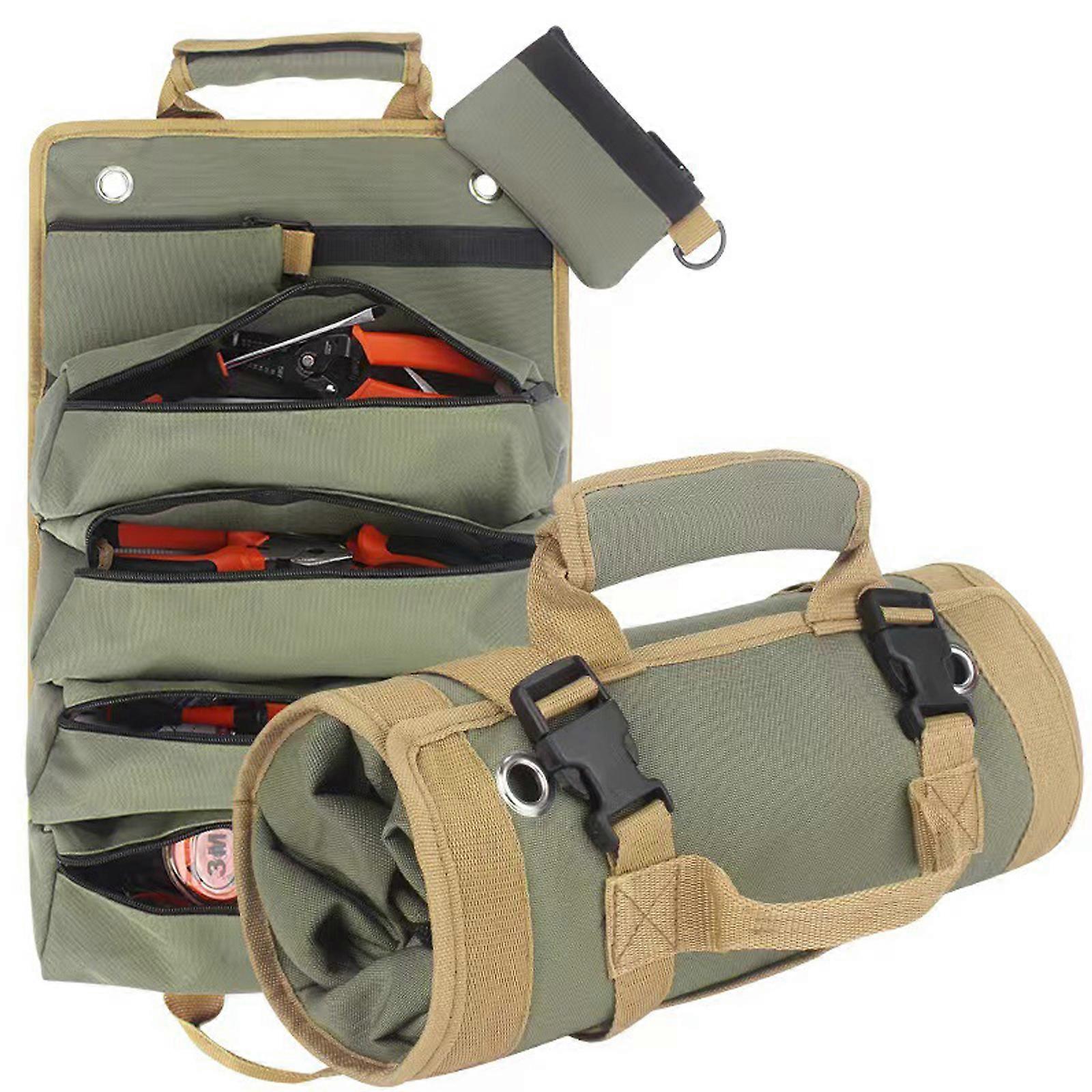Portable Tool Roll Bag, Heavy Duty Roll Up Tool Bag Organizer
