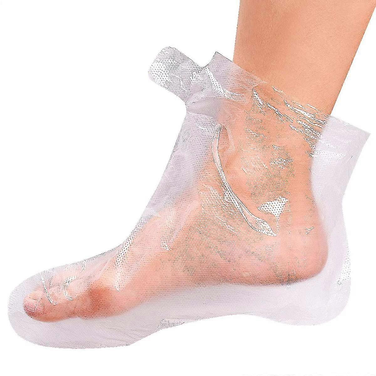 200 Pz Stivaletti Monouso in Plastica Trasparente Fodere da bagno in paraffina per pedicure Pedicure Borse per i piedi Hot Spa chiaro