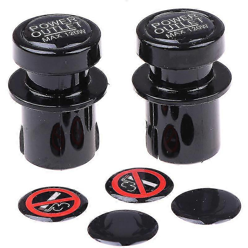 2pcs Auto Car 12v Power Socket Lighter Cigarette Outlet Cover Cap