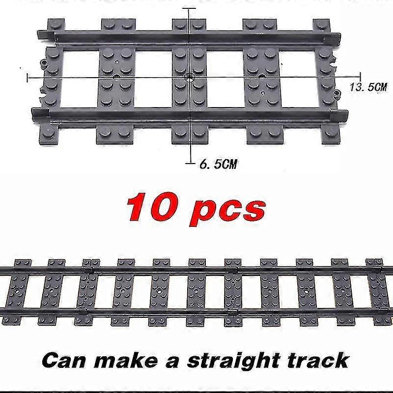 New Trains Flexible Tracks Soft Straight Curved Rails Switch Building Block Models Railways Toys For Kids  straight-10pcs