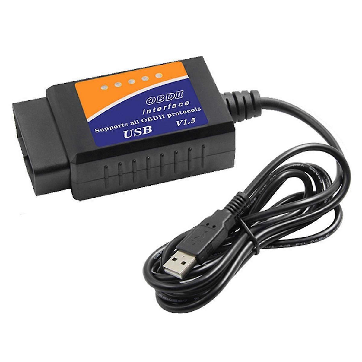 Car Fault Diagnosis Tester OBD2 Adapter USB Scanner CH340T Chip OBDII Diagnostic Scan Tool