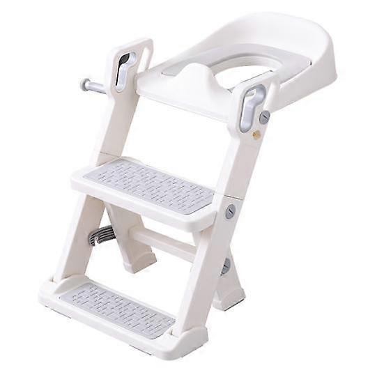 Kids Toilet Training Seat with Adjustable Height Ladder Foldable Step Stool Non-Slip