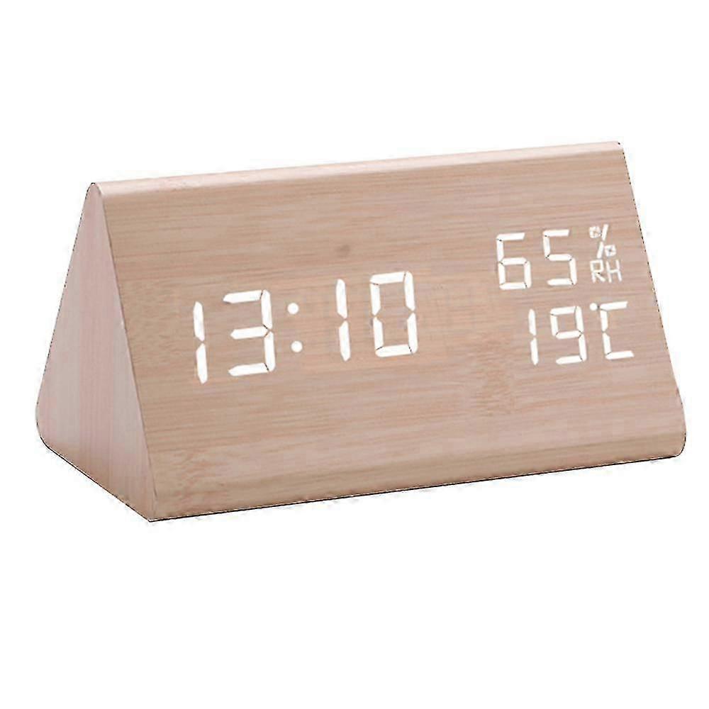 Led Hygrometer Alarm Clock Led Wooden Cl