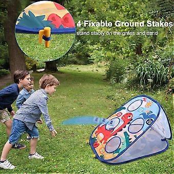 3-in-1 Bean Bag Throwing Game for Kids - Outdoor Garden Toy with Toss, Tic Tac Toe & Dart Games - Ages 4-8