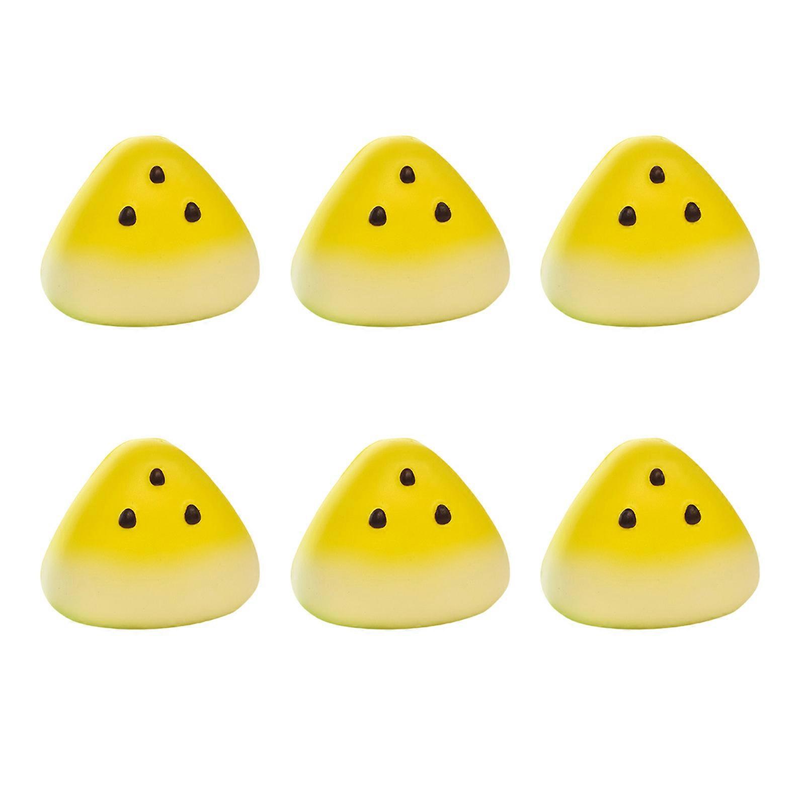6Pcs Simulation Watermelon Slices Ornament Bright Artificial Watermelon Slices For Party Decorations And Teaching Aids  Yellow