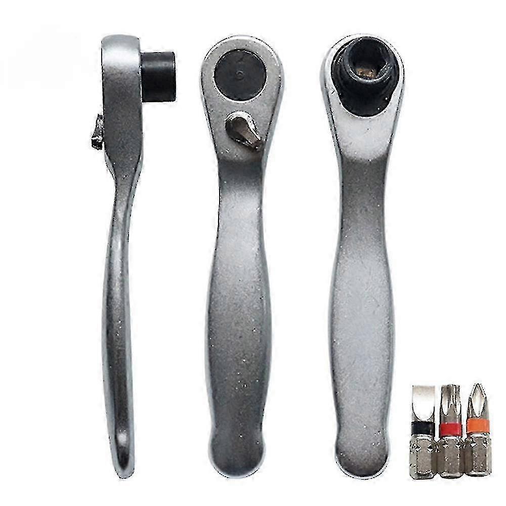 4pcs/set 1/4"mini Ratchet Wrench Batch Head Handle Small Fly Socket Wrench Double-ended Torque Wrenc