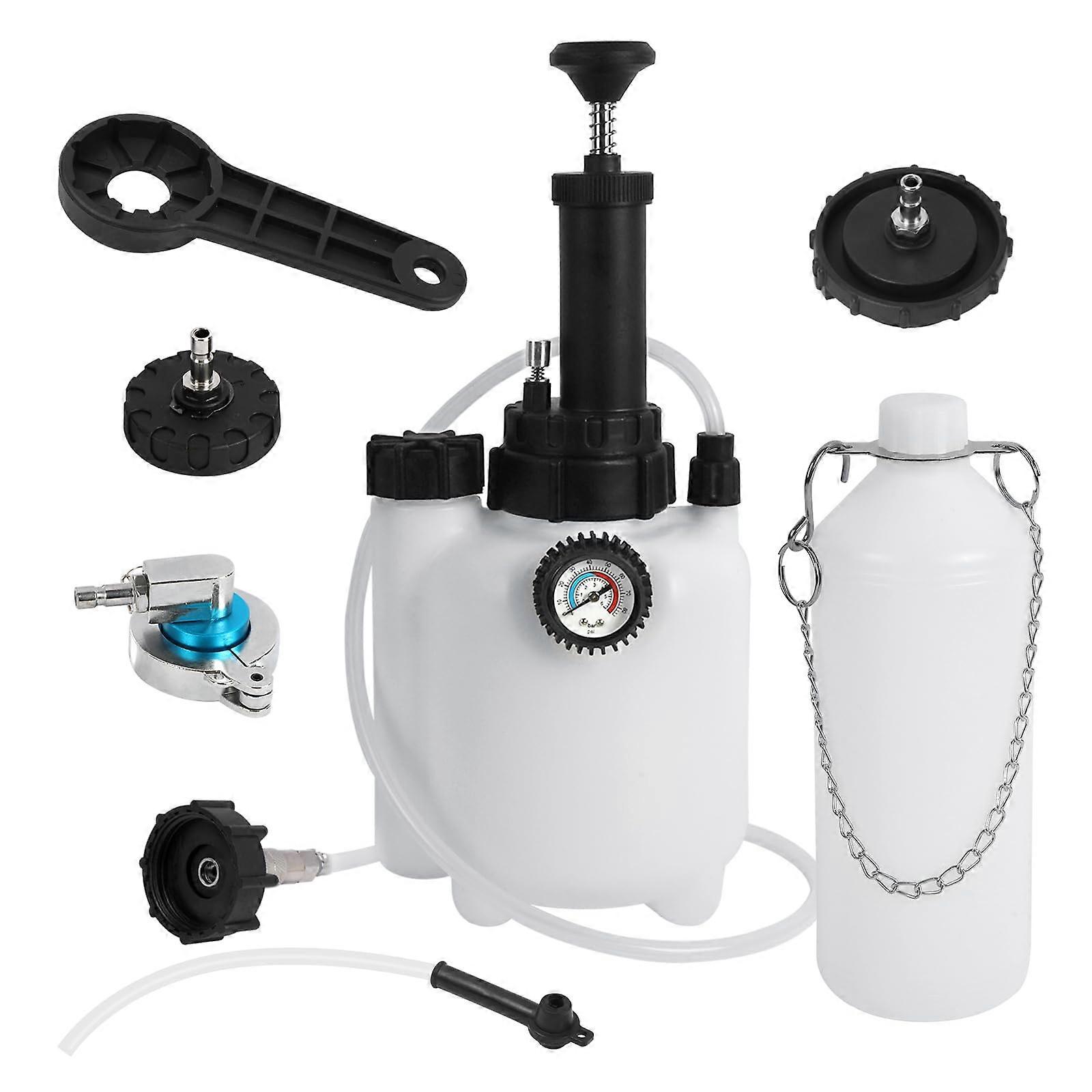 3L Brake Fluid Pump - Manual Extractor with 1L Bottle & 4 Adapters