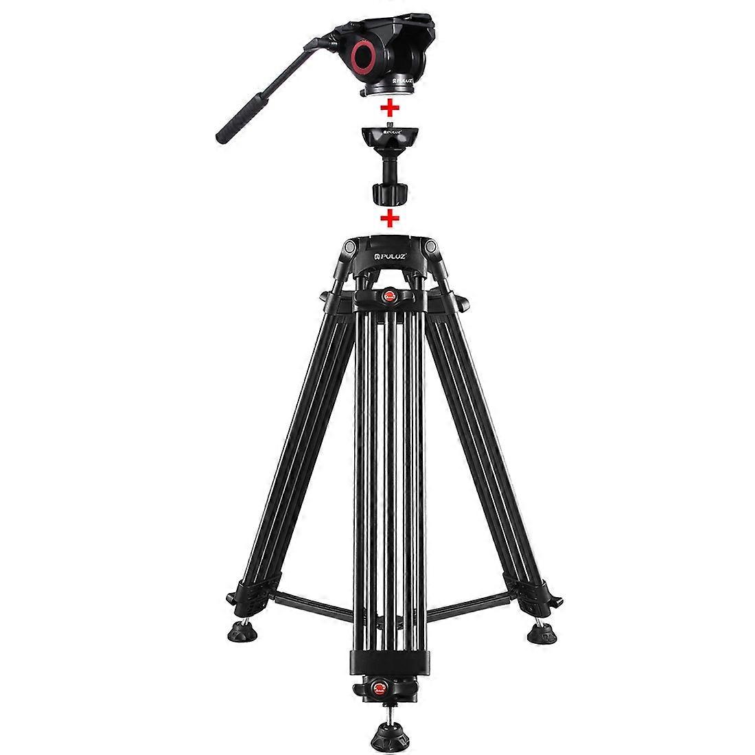 PULUZ 3 in 1 Heavy Duty Video Camcorder Aluminum Alloy Tripod Mount Kit for DSLR / SLR Camera, Adjustable Height: 62-152cm