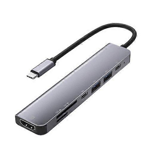 ZRUXE HB-229 7-IN-1 Multi-function HDMI + SD / TF + USB X 2 + Type-C + PD to USB-C / Type-C Aluminum Alloy Hub