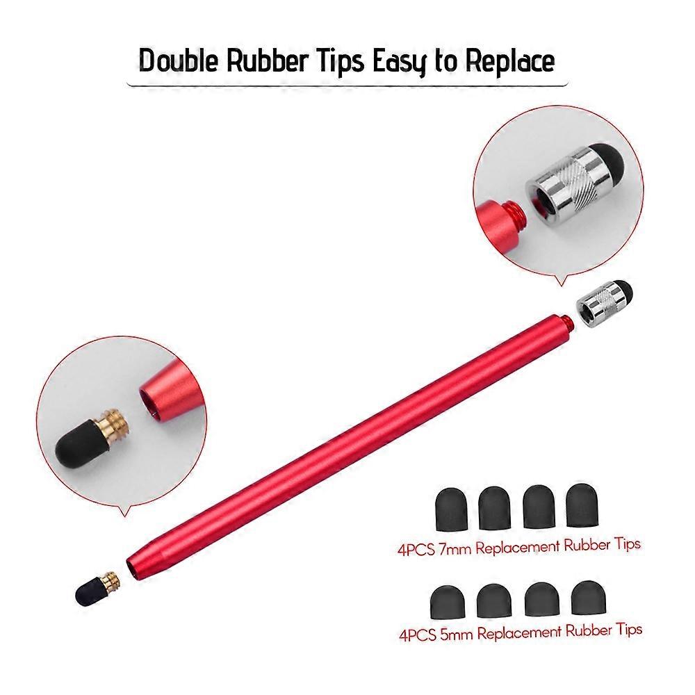 2 in 1 Universal Touchscreen Stylus Pen for All Touchscreen Tablets Cell Phones with 8 Extra Replace