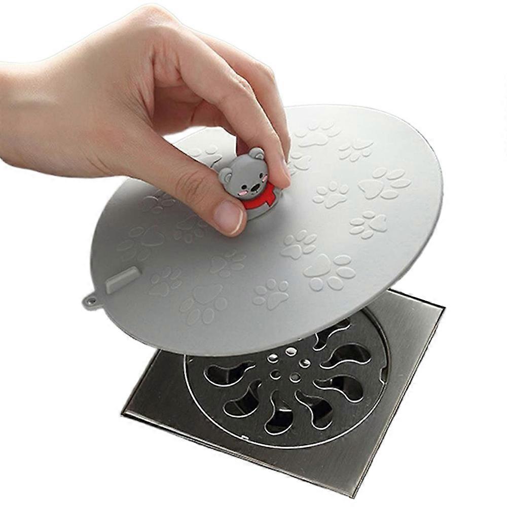 Drain Cover, Silicone, Round, Bear Pattern