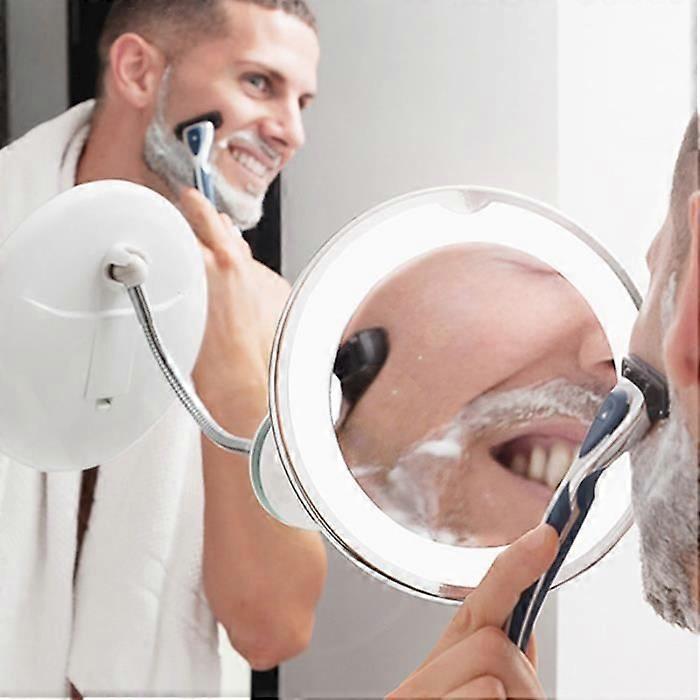 SHOP-STORY - LED magnifying mirror with flexible arm and suction cup Gift for Men