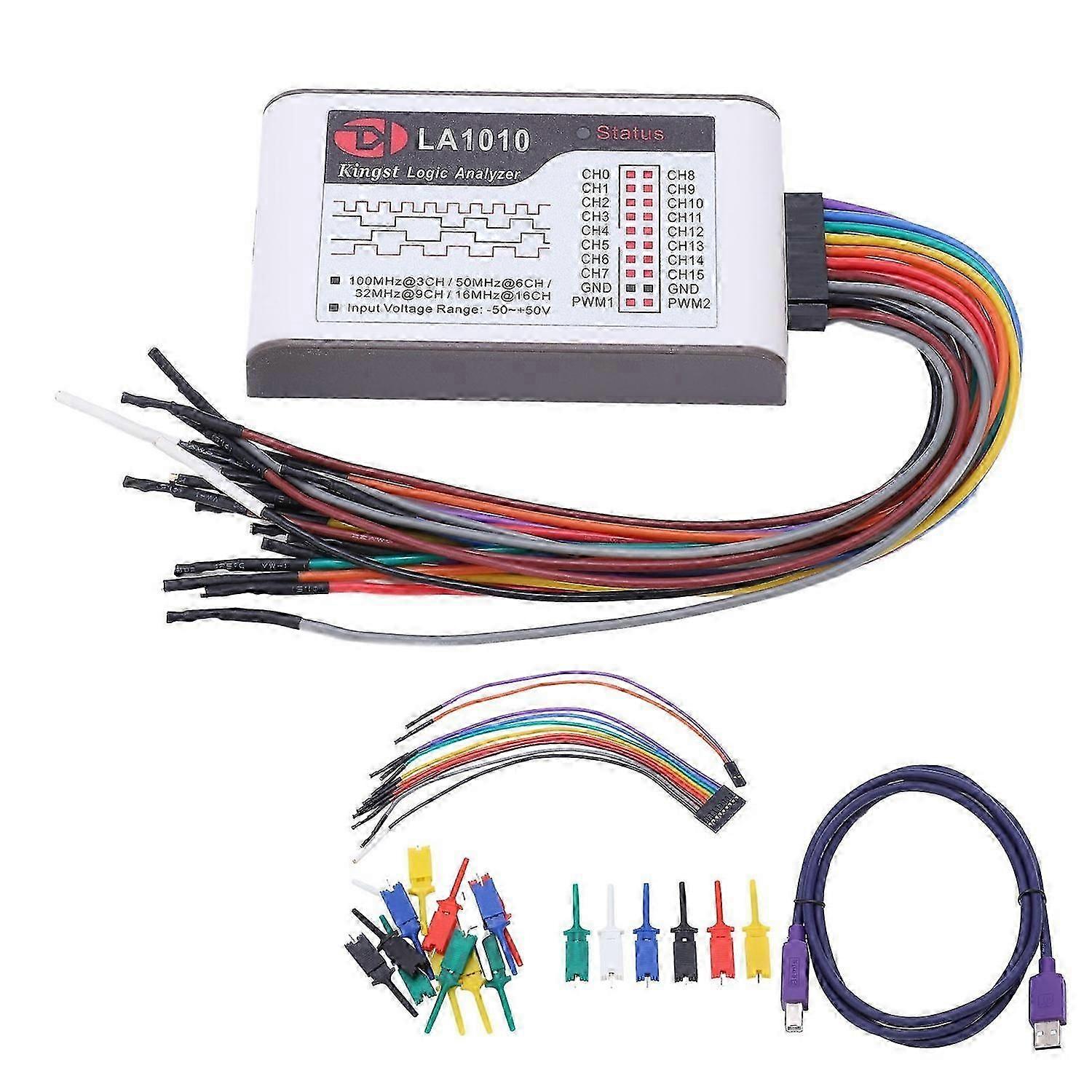 16 Channel Logic Analyzer with Cable Portable Analyzer Device 100M Sampling Rate 5050V Input
